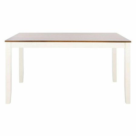SAFAVIEH Silio Rectangle White & Natural Dining Table - 30 x 57 x 36 in. DTB9213A